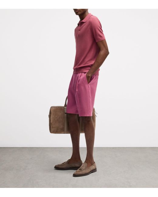Boss Linen Tapered Shorts for men