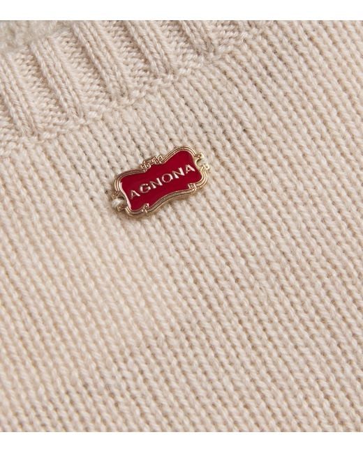 Agnona Natural Cashmere Lipstick Sweater