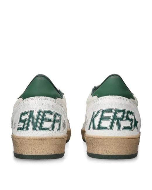 Golden Goose Deluxe Brand Green Leather Ballstar Sneakers for men
