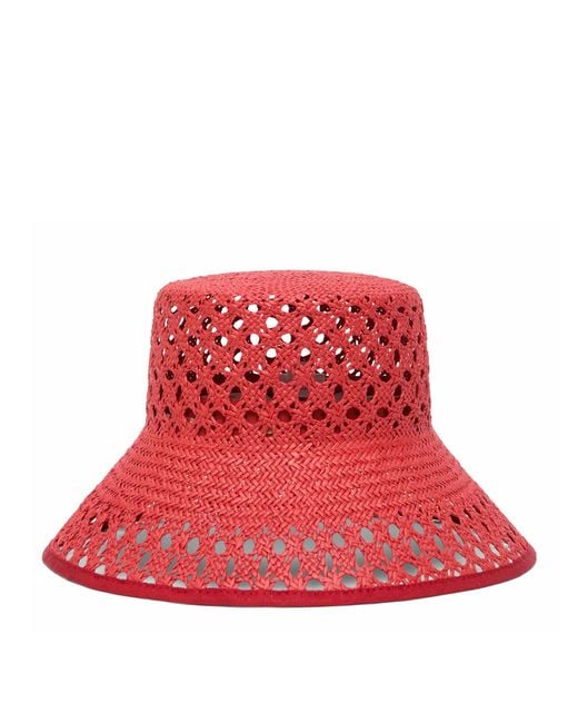 Max Mara Red Woven Bucket Hat