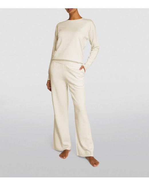 Olivia Von Halle White Silk-Blend Carmel Tracksuit
