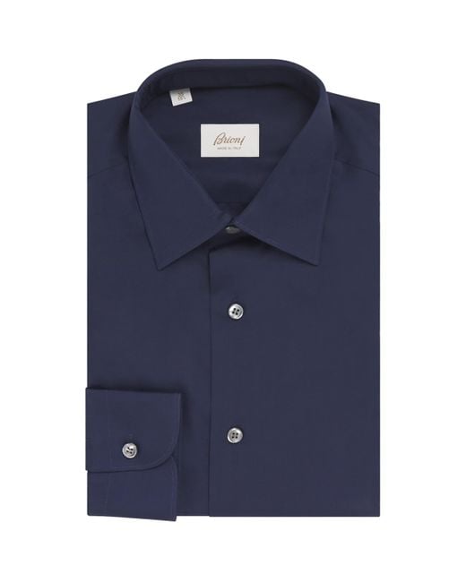 Brioni Blue Cotton Shirt for men
