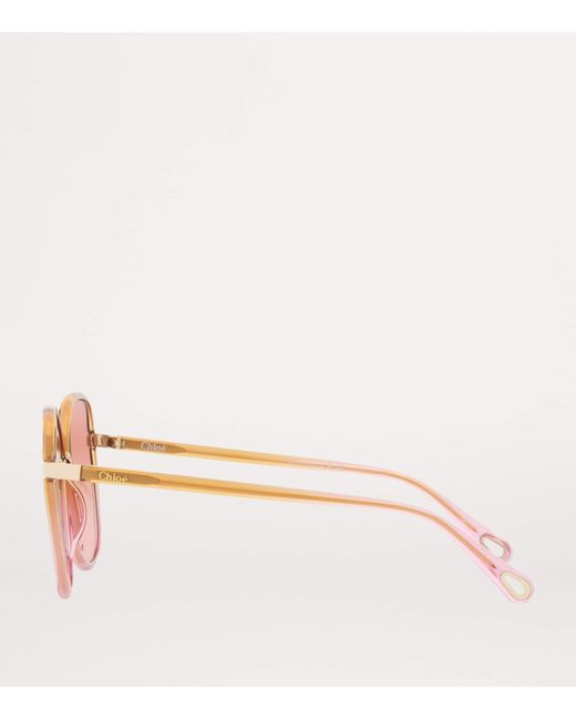 Chloé Pink Oversized Square Sunglasses