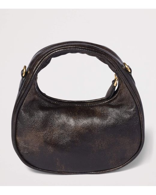 Miu Miu Black Mini Leather Wander Top-Handle Bag