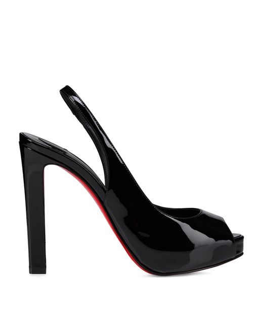 Christian Louboutin Black Lady Fanny Sling Patent Leather Slingback Pumps 120