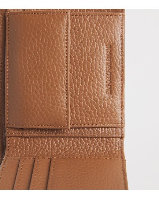 Emporio Armani Brown Leather Bifold Wallet for men