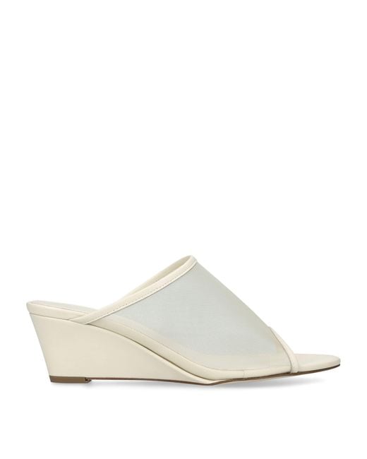 Aeyde White Leather-Mesh Suzanne Wedge Sandals 55