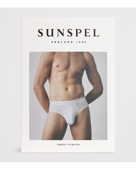 Sunspel Black Tencel-Blend Stretch Briefs for men