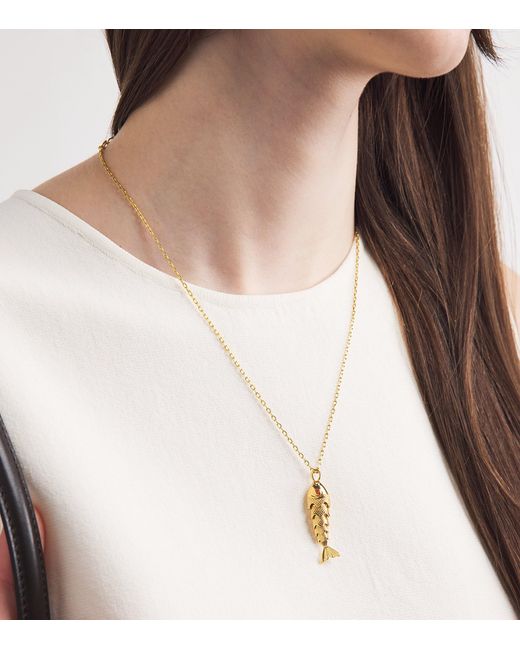 Anni Lu Metallic Plated Beaded Something Fishy Necklace
