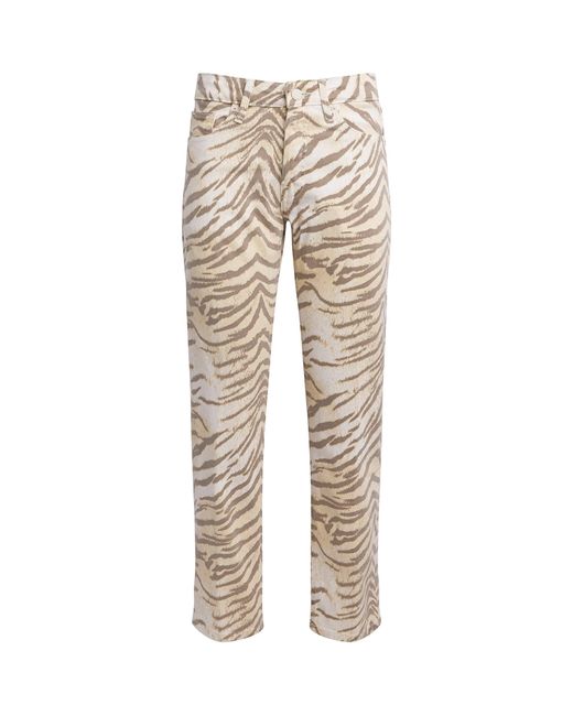 GOOD AMERICAN Natural Tiger Print Vintage Straight Jeans