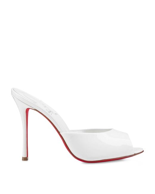 Christian Louboutin White Me Dolly Patent Leather Mules 100