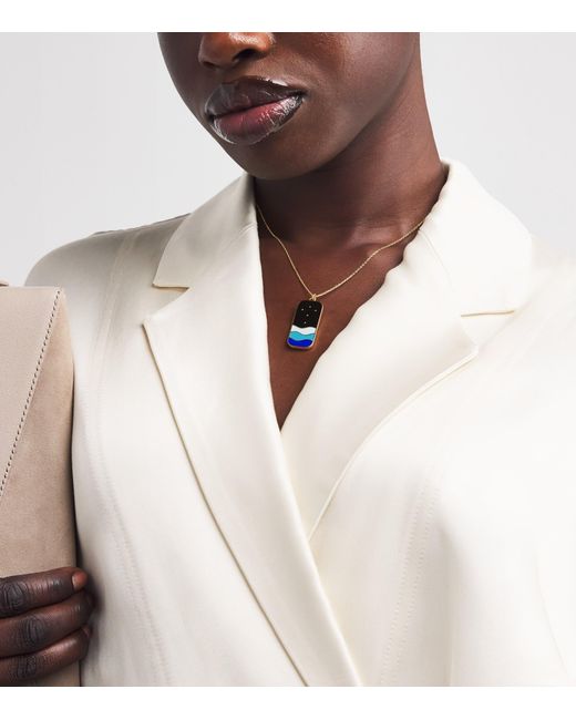 L'Atelier Nawbar Metallic And Diamond Cosmic Love The Summer Night Necklace