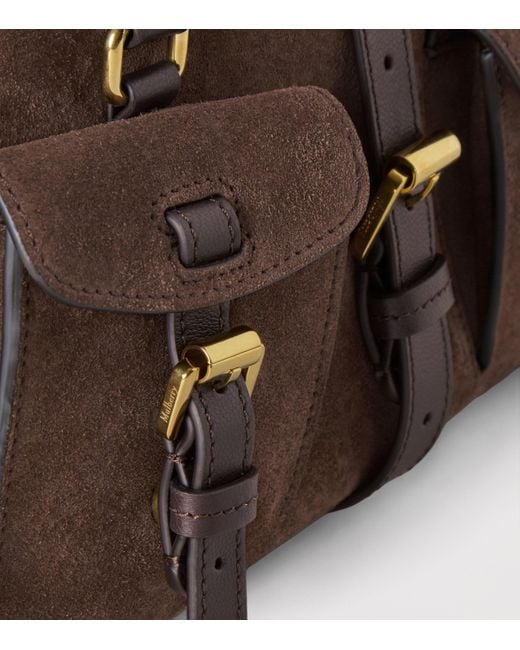 Mulberry Brown Small Suede Roxanne Top-Handle Bag