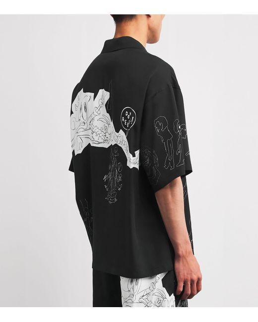 DOMREBEL Black Cotton Assemblage Shirt for men