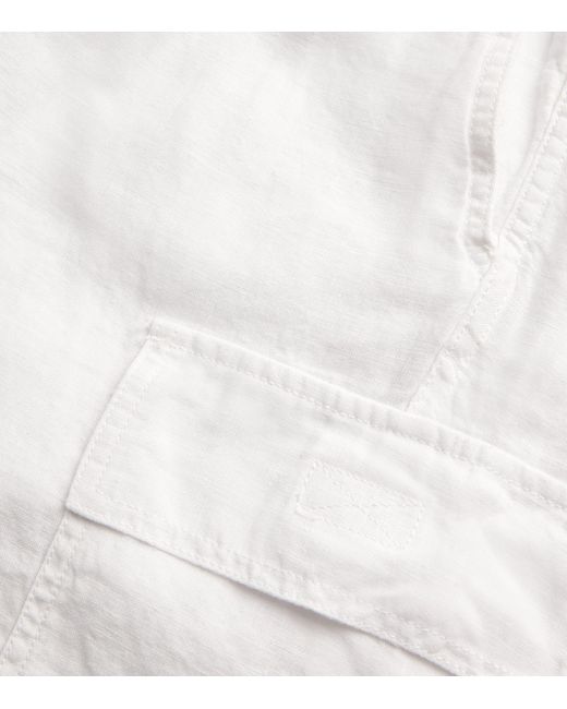 Vilebrequin White Linen Cargo-Pockets Baie Shorts for men