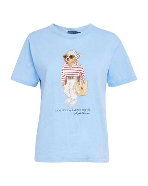 Polo Ralph Lauren Blue Cotton Polo Bear T-Shirt