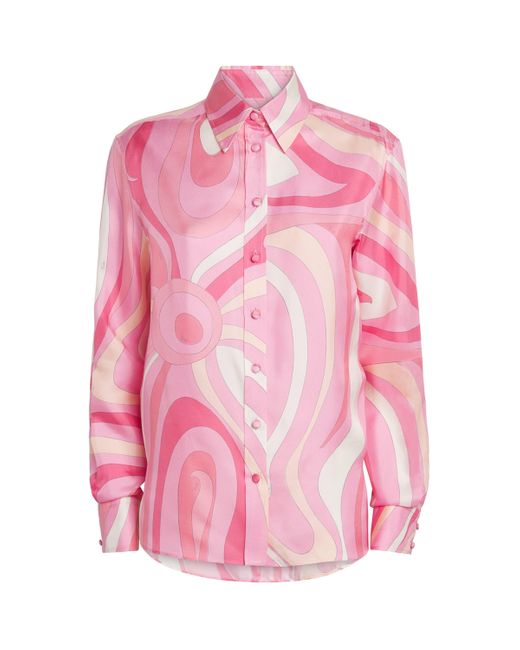 Emilio Pucci Pink Silk Printed Blouse