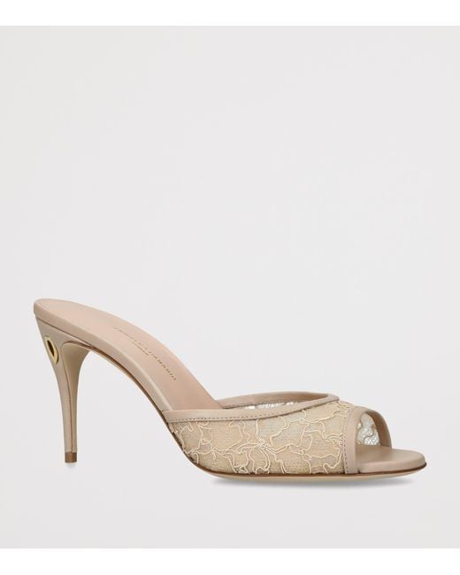 JENNIFER CHAMANDI Natural Lace Guido Mules 85