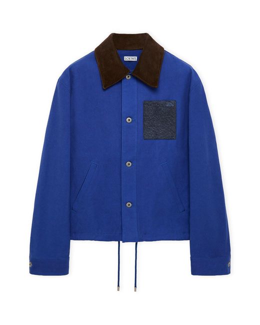 Loewe Blue Cotton Workwear Jacket for men