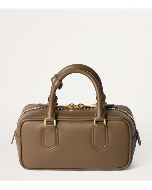 Miu Miu Brown Leather Arcadie Top-Handle Bag