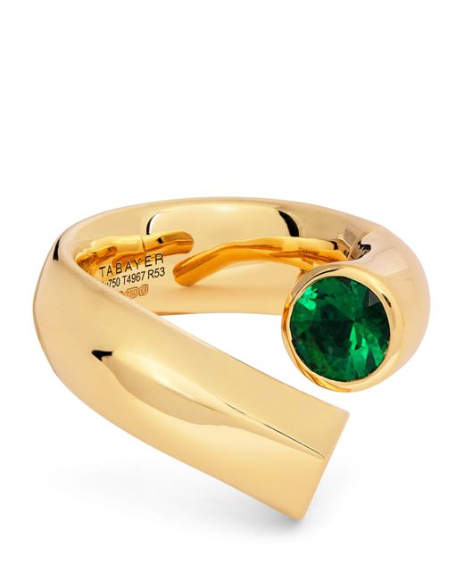 Tabayer Yellow And Emerald Oera Twist Ring