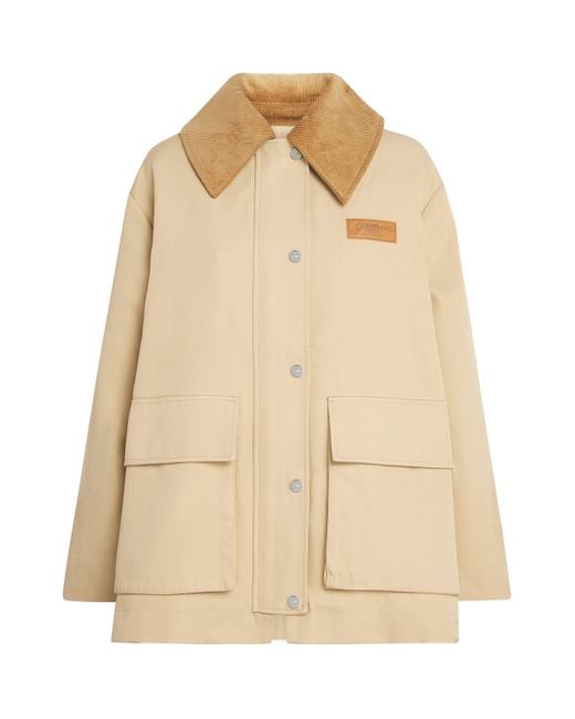 Ganni Natural Woven Twill Midi Jacket