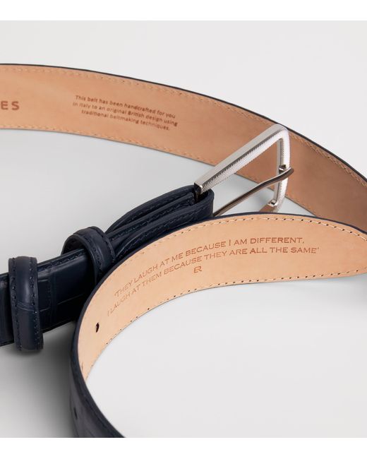 Elliot Rhodes Blue Alligator Leather Belt for men