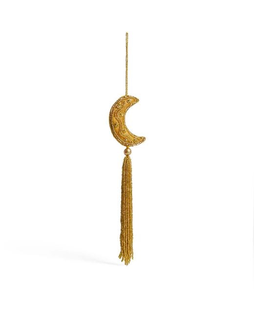 Harrods Metallic Beaded Moon Tree Decoration