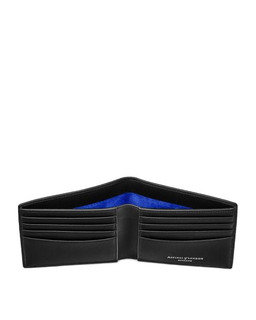 Aspinal Black Leather Bifold Wallet for men