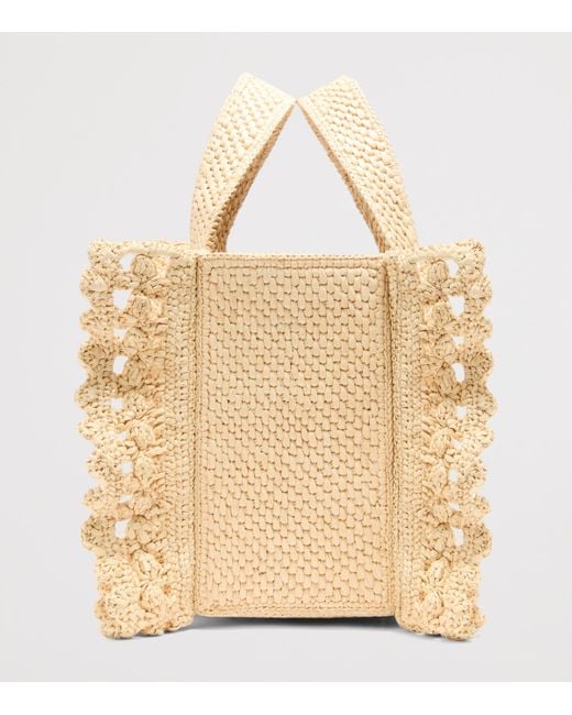 Loewe Natural X Paula's Ibiza Raffia Font Tote Bag
