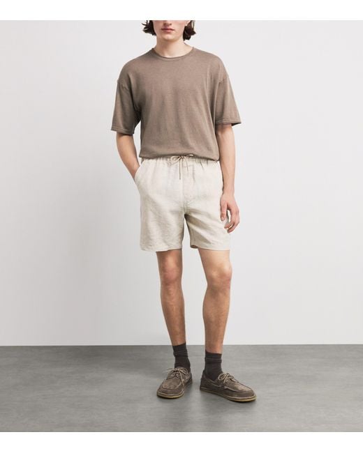 NN07 Brown Cotton-Linen Ryan T-Shirt for men