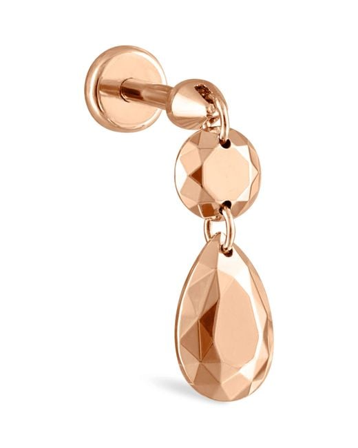 Maria Tash Metallic Double Faceted Threaded Charm Single Stud Earring