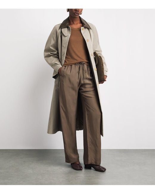 Rohe Brown Check Drawstring Trousers