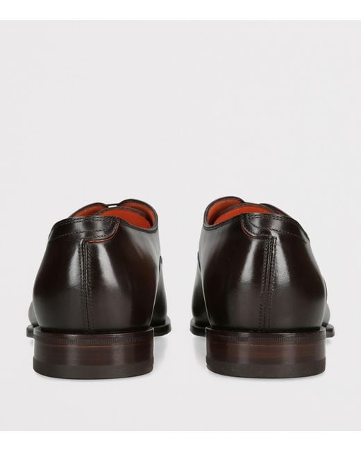 Santoni Brown Leather Adrian Blake Oxford Shoes for men