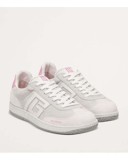 balmain-leather-logo-swan-sneakers-in-white-lyst