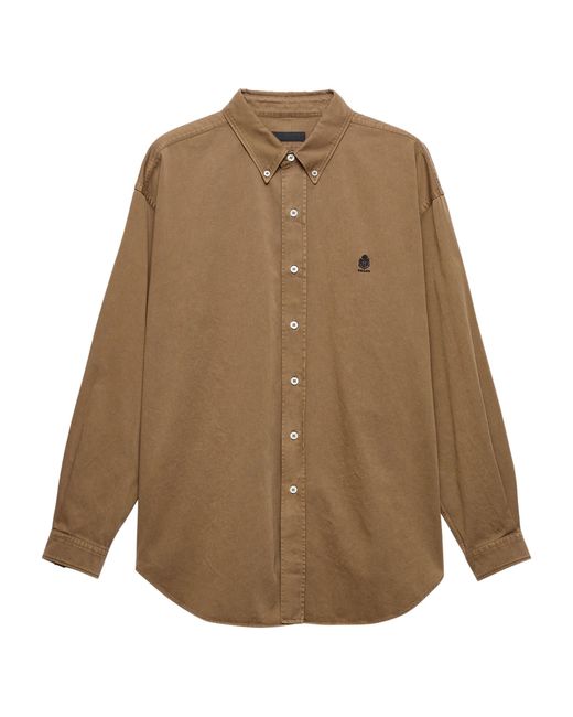 Prada Brown Cotton Logo Shirt for men