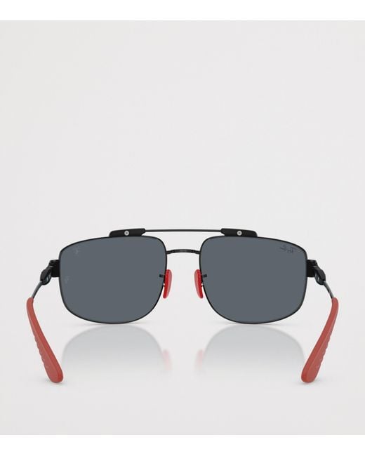 Ray-Ban Black Scuderia Ferrari Collection Square Sunglasses