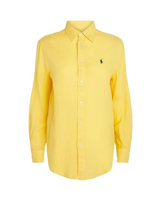 Polo Ralph Lauren Yellow Linen Classic Fit Shirt