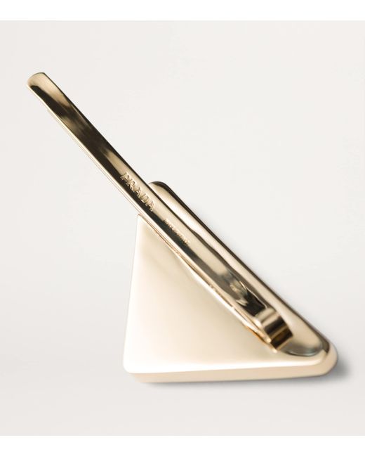 Prada White Triangle Hair Clips