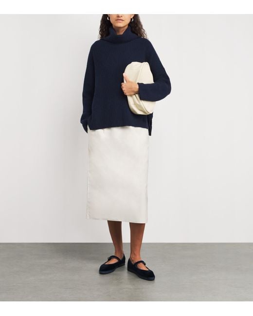 MAX&Co. Blue Cashmere Ribbed Rollneck Sweater