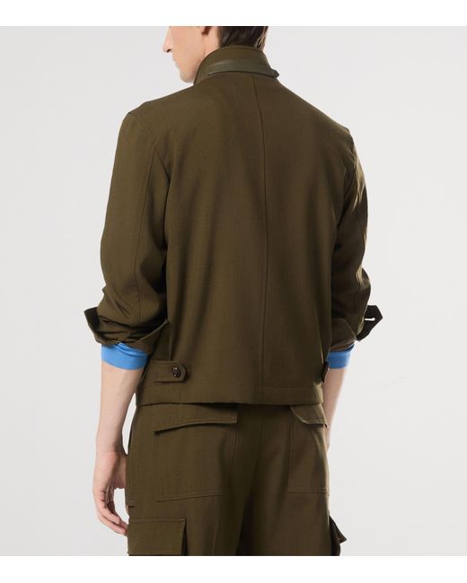 Tom Ford Green Wool-Cashmere-Silk Bomber Jacket for men