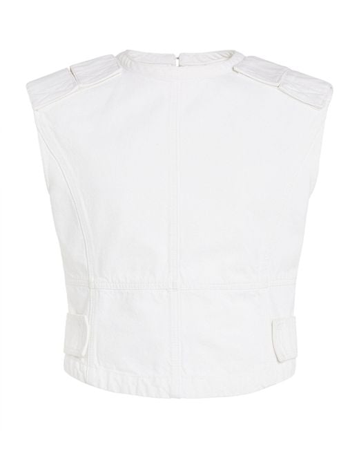 Juun.J Denim Zipup Vest in White for Men Lyst