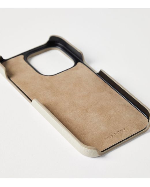 Brunello Cucinelli White Leather Iphone 14 Pro Max Case