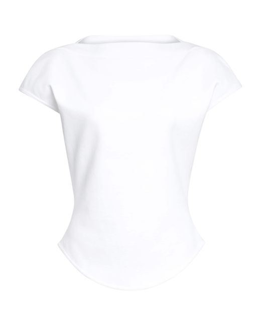 Alaïa White Boat-Neck T-Shirt