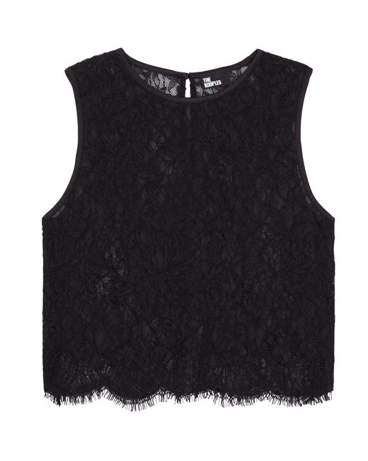 The Kooples Black Lace Top