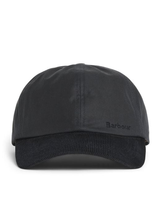 Barbour Black Cotton Ashby Baseball Cap for men
