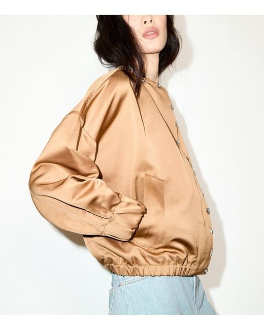MAX&Co. Natural Satin Bomber Jacket