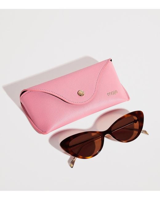 Maje Brown Acetate Cat Eye Sunglasses