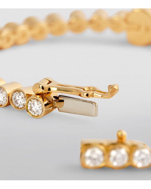 Sophie Bille Brahe Natural Exclusive Yellow Gold And Diamond Coeur De Tennis Bracelet