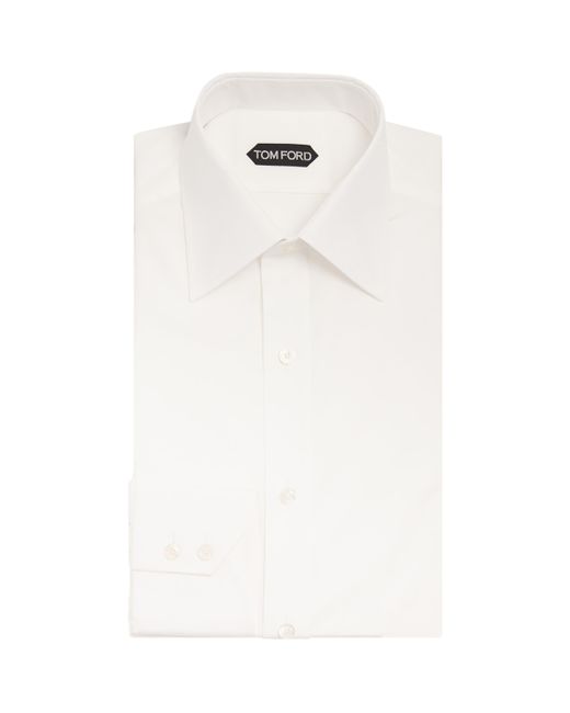 Tom Ford White Cotton Poplin Shirt for men